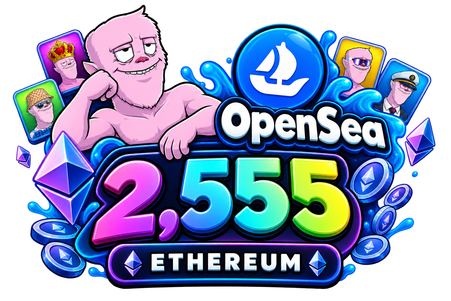 Moody Mights 2,555 Ethereum on OpenSea